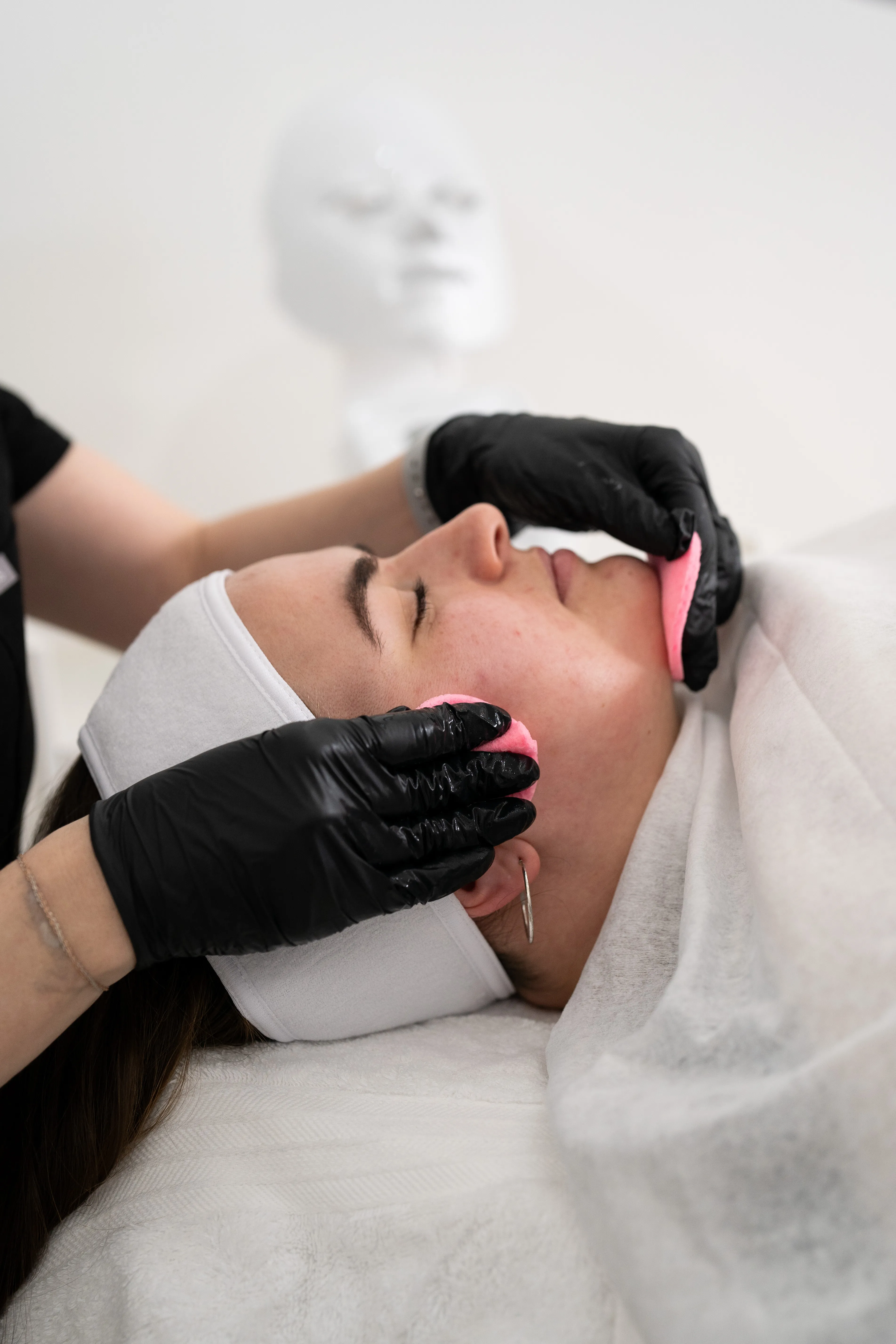 A facial treatment at Pearl