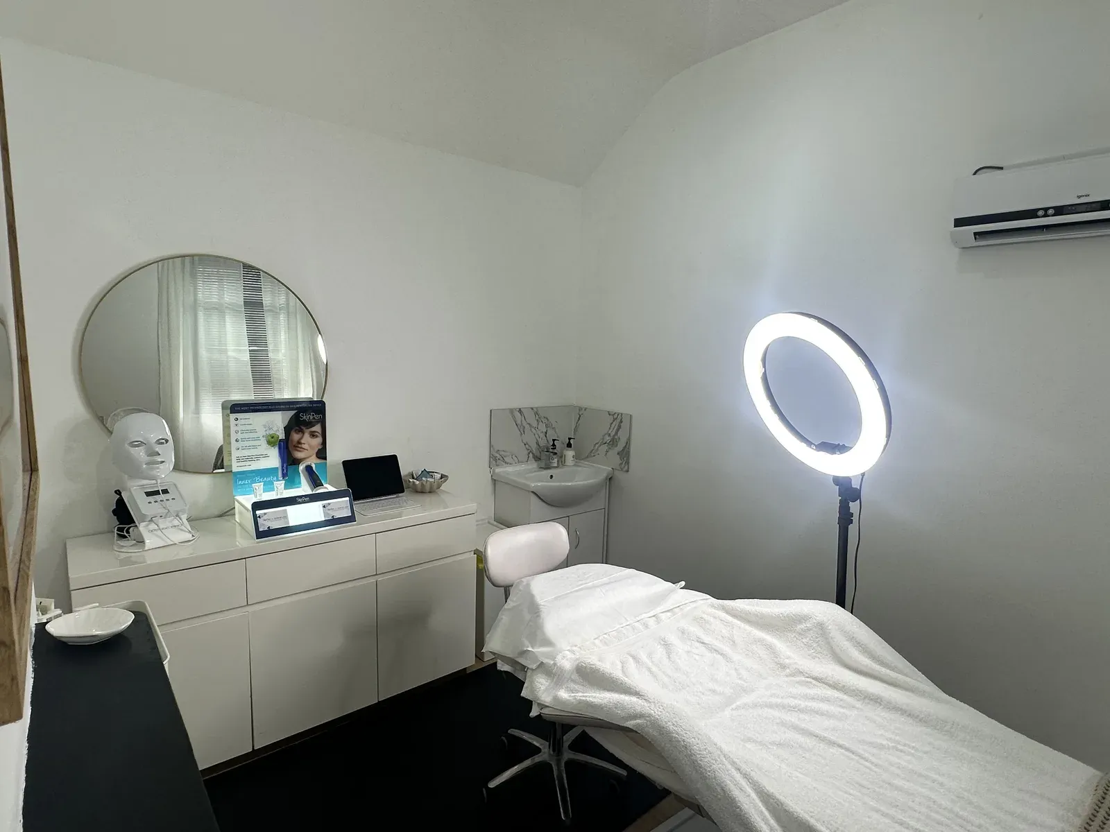 The treatment room at Pearl Skin Studio